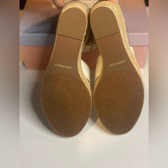 Lisa Vicky Gemi Platform Espadrille Wedge White‎ Sandals, size 10 - Picture 7 of 9